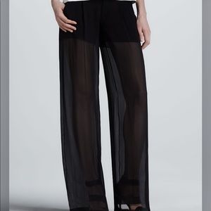 Vince Sheer Wide-Leg Trousers in Black